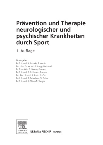 Prävention und Therapie neurologischer und psychischer Krankheiten durch Sport
