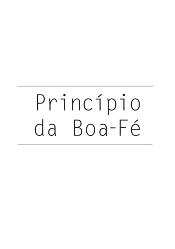 PrincíPio Da Boa-fé