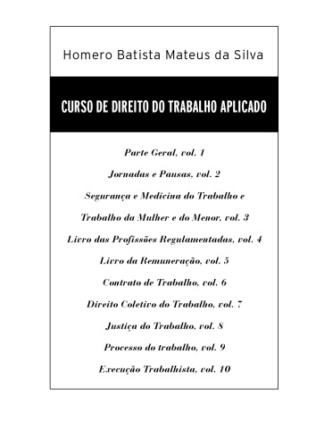 Livro das Profissões Regulamentadas. Curso De Direito Do Trabalho Aplicado