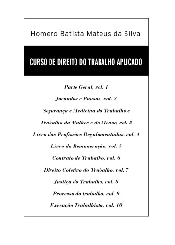 Livro Da Remuneração. Curso De Direito Do Trabalho Aplicado