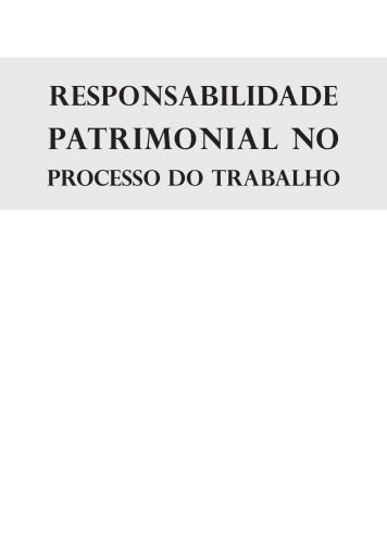 Responsabilidade Patrimonial No Processo Do Trabalho