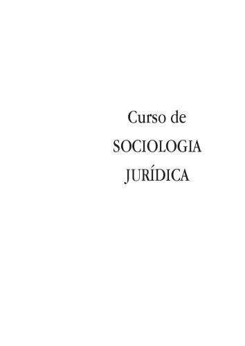 Curso De Sociologia Jurídica
