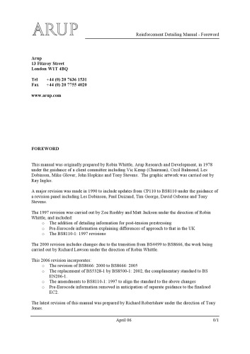 Arup Reinforcement Detailing Manual