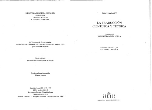 La traducción científica y técnica