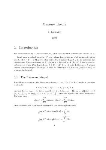 Measure Theory