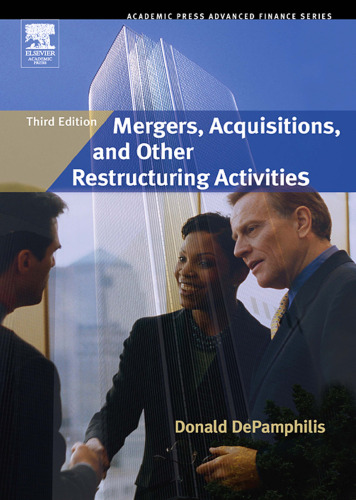 Mergers, Acquisitions, and Other Restructuring Activities, Third Edition