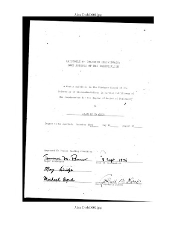 Aristotle on changing individuals: some aspects of his essentialism