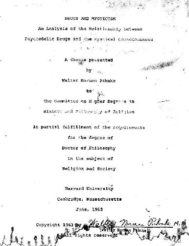 Drugs and Mysticism