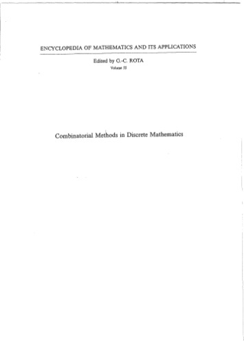 Combinatorial methods in discrete mathematics