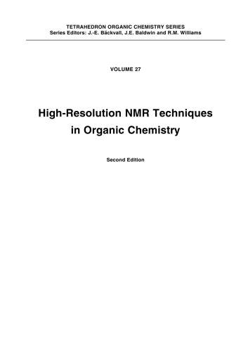 High-Resolution NMR Techniques in Organic Chemistry