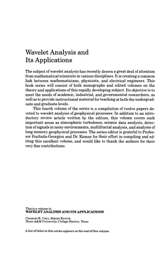 Wavelets in Geophysics