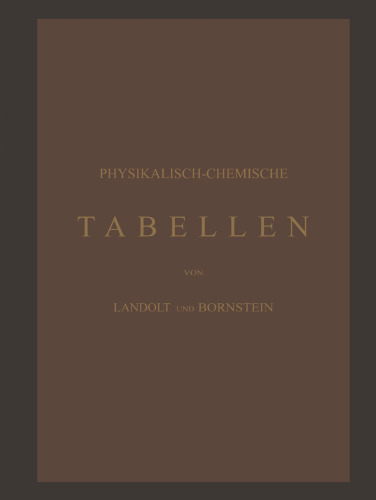 Physikalisch-Chemische Tabellen