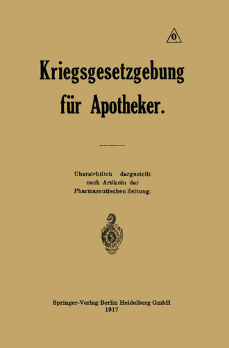 Kriegsgesetzgebung für Apotheker