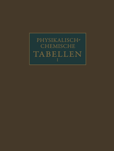Landolt-Börnstein: Physikalisch-chemische Tabellen I, Teil b