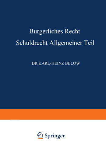 Bürgerliches Recht Schuldrecht, Allgemeiner Teil