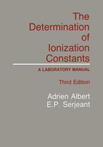 The Determination of Ionization Constants: A Laboratory Manual