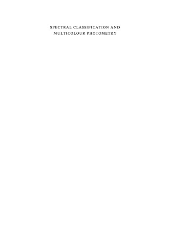 Spectral Classification and Multicolour Photometry