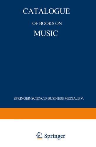 Catalogue of Books on Music