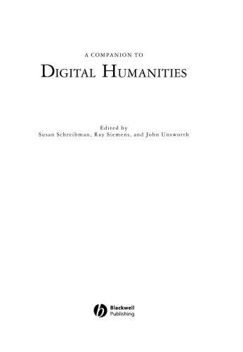 A Companion to Digital Humanities