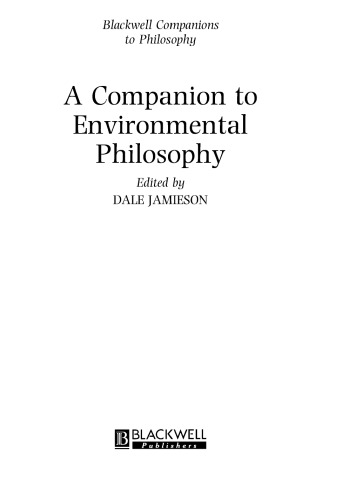 A Companion to Environmental Philosophy