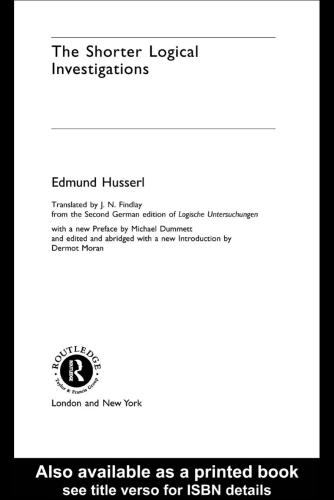 The Shorter Logical Investigations