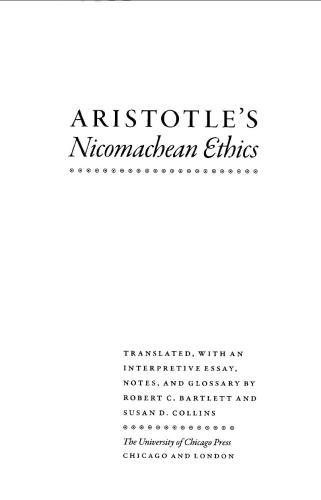 Aristotle's Nicomachean Ethics
