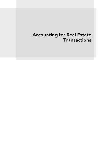 Accounting for Real Estate Transactions: A Guide For Public Accountants and Corporate Financial Professionals