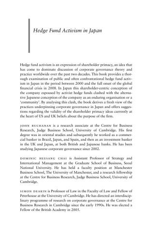 Hedge Fund Activism in Japan: The Limits of Shareholder Primacy