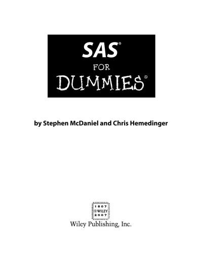 SAS For Dummies