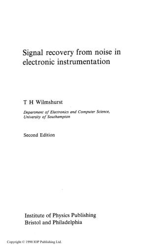 Signal Recovery from Noise in Electronic Instrumentation