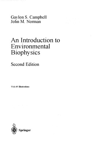 An Introduction To Environmental Biophysics