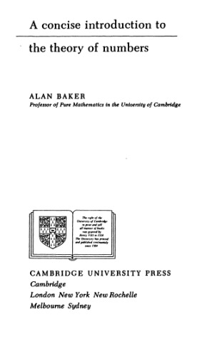 A Concise Introduction to the Theory of Numbers