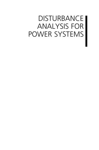 Disturbance Analysis for Power Systems