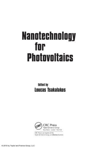 Nanotechnology for Photovoltaics