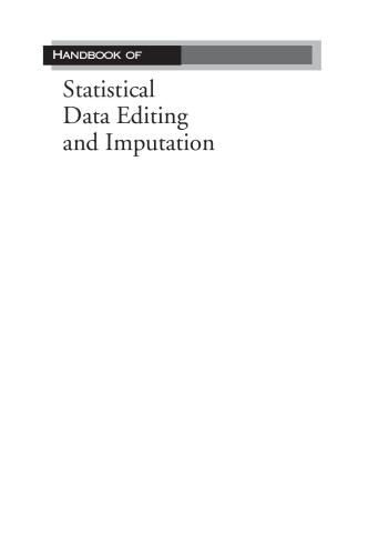 Handbook of Statistical Data Editing and Imputation