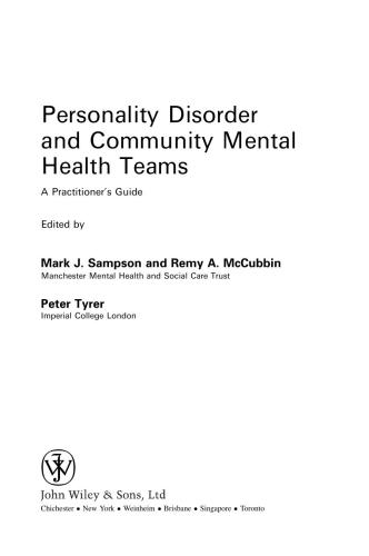 Personality Disorder and Community Mental Health Teams: A Practitioner's Guide