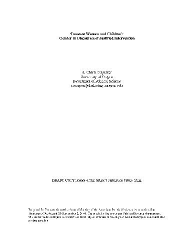 Gender as Justifying Intervention