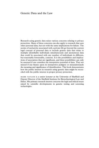 Genetic Data and the Law: A Critical Perspective on Privacy Protection