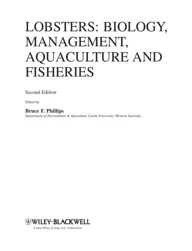 Lobsters: Biology, Management, Aquaculture & Fisheries