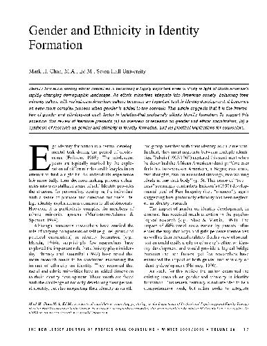 Gender and Ethnicity in Identity Formation