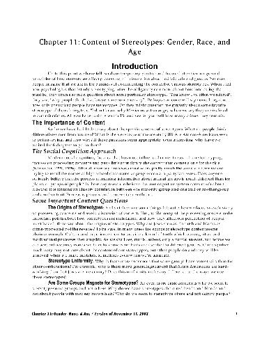 The contents of Stereotypes. Big Three