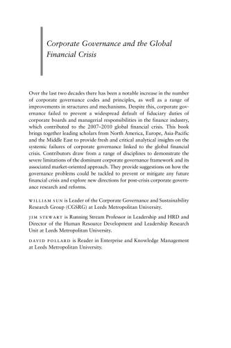 Corporate Governance and the Global Financial Crisis: International Perspectives