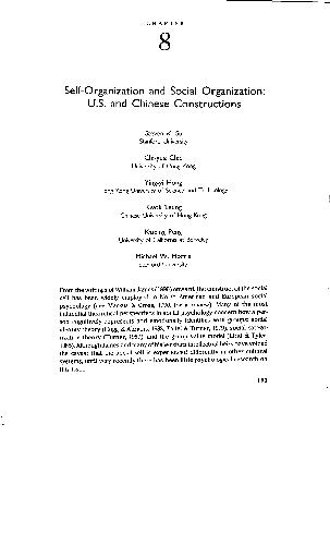 Self-Organization and Social Organization