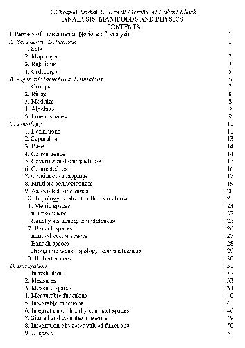 C Analysis, Manifolds And Physics