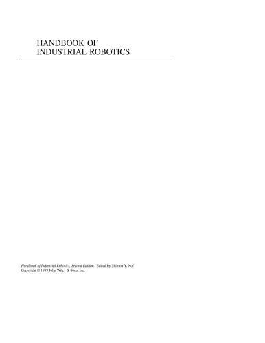 Handbook of Industrial Robotics