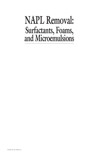 NAPL Removal Surfactants, Foams, and Microemulsions