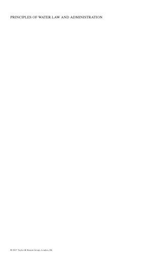 Principles of Water Law and Administration: National and International 2nd edition, revised and updated by Marcella Nanni