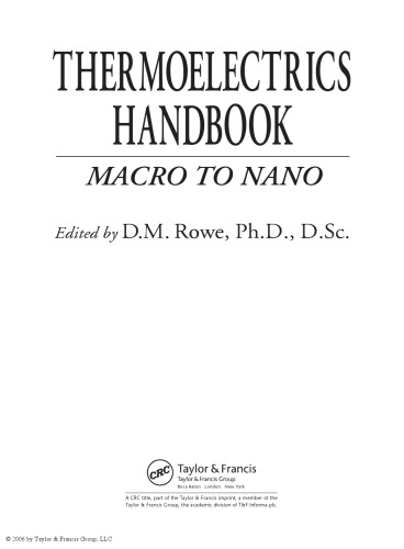 Thermoelectrics Handbook: Macro to Nano