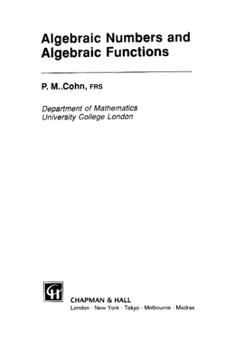 Algebraic numbers and algebraic functions