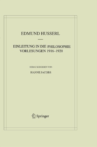Einleitung in die Philosophie 1916–1920